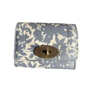 Boden turn clasp blue floral small wallet yellow interior money holder
